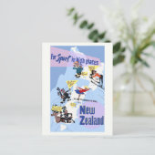 高い場所でのスポーツのためにニュージーランドのヴィンテージポスト ポストカード (スタンド正面)