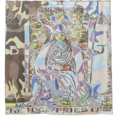 高い尼僧の占いカードの浴室 シャワーカーテン (正面)