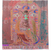 高い尼僧の占いカード シャワーカーテン (正面)