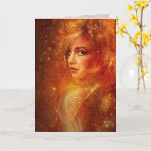 高い尼僧の火 カード (黄色い花)