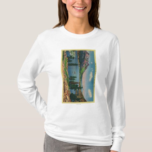 高い山脈のTioga湖およびMt. Dana Tシャツ (正面)