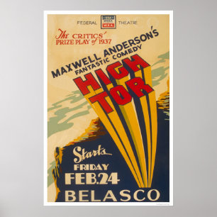 高い岩山のマックスウェルアンダーソン1937 WPA ポスター