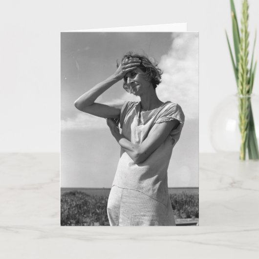 高い平野の女性 カード (正面)