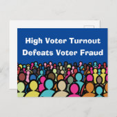 高い投票率は投票者詐欺2026 ポストカード (正面/裏面)