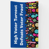 高い投票率は投票者詐欺2026 横断幕 (縦)