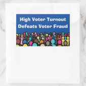 高い投票率は投票者詐欺2026 長方形シール (バッグ)