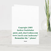 高い挨拶状のハープ シーズンカード (裏面)