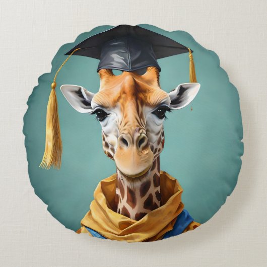 高い業績：キリンの卒業日。 ラウンドクッション (正面)