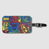 高い正午のア絵を描ート ラゲッジタグ (正面横)