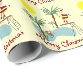 高い潜水のサンタのクリスマスの包装紙 ラッピングペーパー (ロールコーナー)