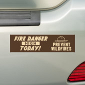 高い火の危険今日! 山火事を防いで下さい バンパーステッカー (車上)