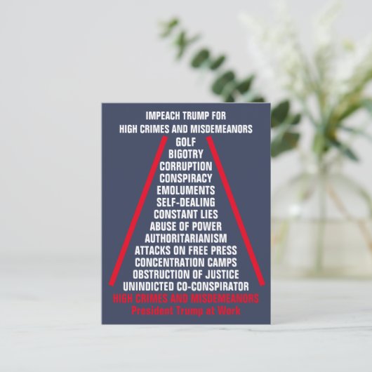 高い犯罪と軽罪のリストはトランプを妨害 ポストカード (スタンド正面)