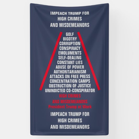 高い犯罪と軽罪のリストはトランプを妨害 横断幕 (縦)