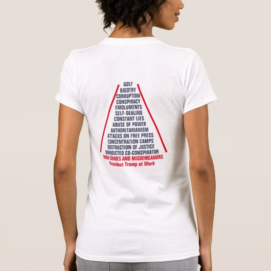 高い犯罪と軽罪のリストはトランプを妨害 Tシャツ (裏面)