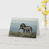 高い砂漠のグリーティングカードのスタリオン カード (黄色い花)