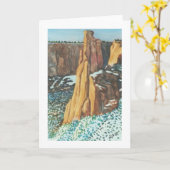 高い砂漠の冬 カード (黄色い花)