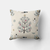 高い砂漠のsagebrushのカササギのクリスマス クッション (裏面)