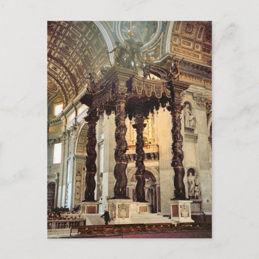 高い祭壇の上のベルニニの天蓋 ポストカード (正面)