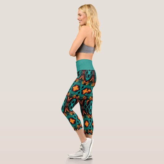 高い腰のカプリス カプリレギンス (左)