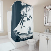 高い船と雲航海の シャワーカーテン (インサイチュ)