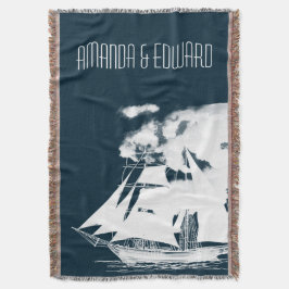 高い船と雲航海の スローブランケット