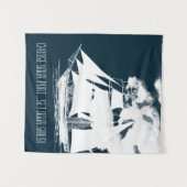 高い船と雲航海の タペストリー (正面(横))