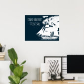 高い船と雲航海の ポスター (ホームオフィス)