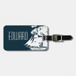 高い船と雲航海の ラゲッジタグ