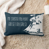 高い船と雲航海の ランバークッション (ブランケット)