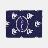 高い船の航海のなパーソナライズ フリースブランケット (正面(横))