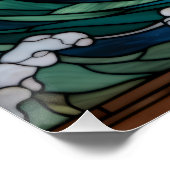 高い船ステンドグラス窓デザイン ポスター (コーナー)