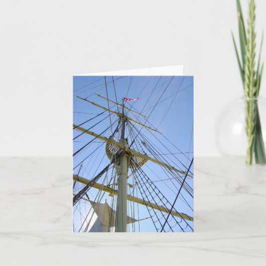 高い船舶索具 ノートカード (正面)