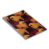 高い草のシームレスなパターンのフィールドでのバイソン ノートブック (右側)