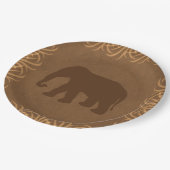 高い草のボーダーを持つサファリのテーマ象 ペーパープレート (アングル)