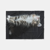高い虎猫 フリースブランケット (正面(横))
