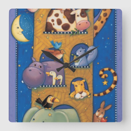 高い避難所 スクエア壁時計 (正面)