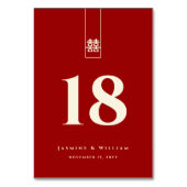 高い長方形の二重の中国の幸福結婚の テーブルナンバー (正面)