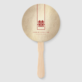 高い長方形の二重の中国の幸福結婚の ハンドファン