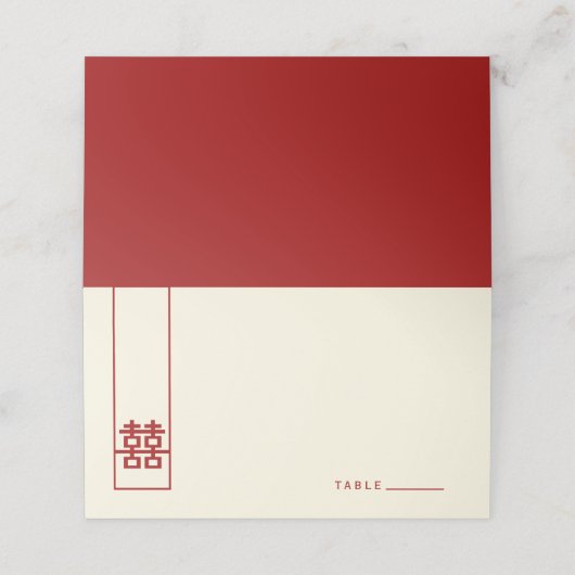 高い長方形の二重の中国の幸福結婚の プレイスカード (外部開封)