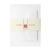 高い長方形の二重の中国の幸福結婚の 招待状ベリーバンド (正面例)