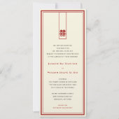 高い長方形の二重の中国の幸福結婚の 招待状 (正面)