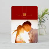 高い長方形の二重の中国の幸福結婚の 箔招待状 (立ち正面)