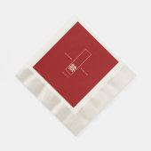 高い長方形の二重の中国の幸福結婚の 縁ありランチョンナプキン (角)