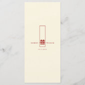 高い長方形中国の二重の幸福結婚の メニュー (裏面)