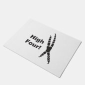 高い4羽のオウムの足跡(最高5) ドアマット (アングル)