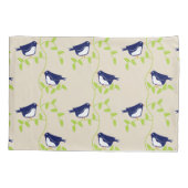 高い50年代 – 青い2羽の鳥の枕ケース 枕カバー (裏面)