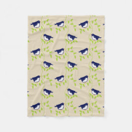 高い50年代 – 2つの青い鳥のフリーススロー フリースブランケット