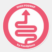 高いFODMAPの食糧のための低いFODMAPのダイエットのステッカー ラウンドシール (正面)