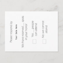 高いRSVPポストカード