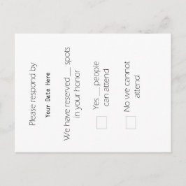高いRSVPポストカード インビテーションポストカード
